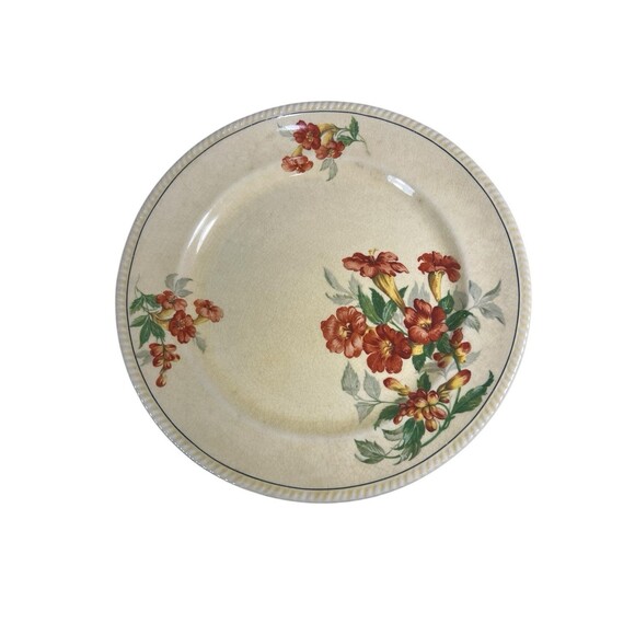 Vtg Sebring Pottery Co Golden Maize ‘The Poppy’ Luncheon Plate Floral 9 1/4” - Picture 4 of 11